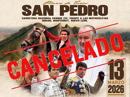 Cancelan definitivamente la corrida de San Pedro