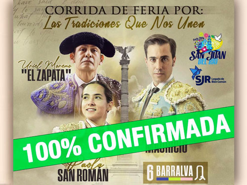 Confirman corrida en San Juan del R&iacute;o