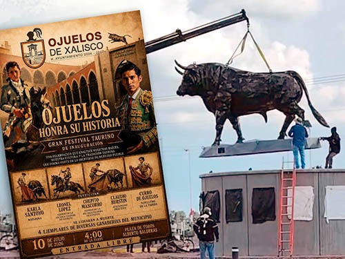 Colocan escultura taurina en Ojuelos