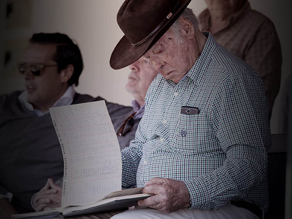 Revisando sus notas de tienta