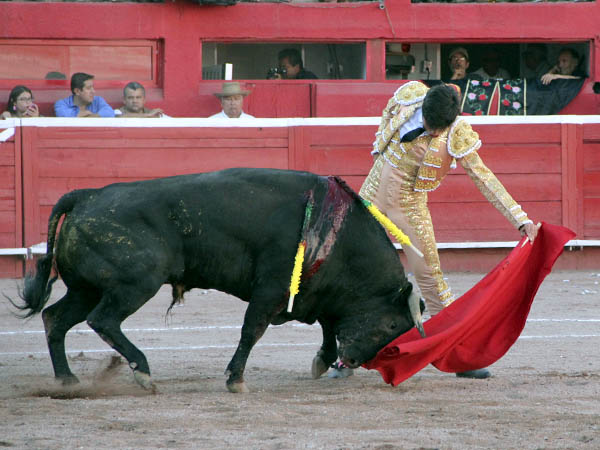 La muleta rozando la arena