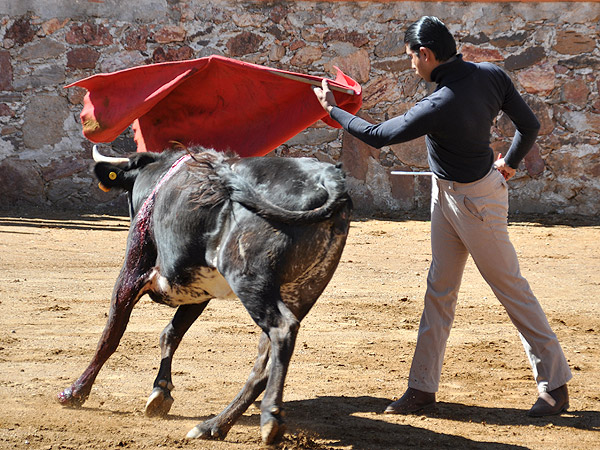 Valente Alan�s en un pase de pecho