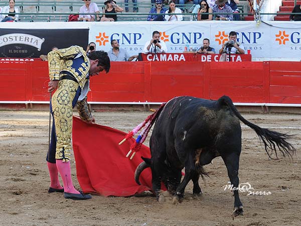 Media muleta en la arena