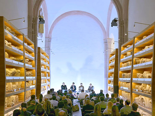 En el sal�n de la Petroteca