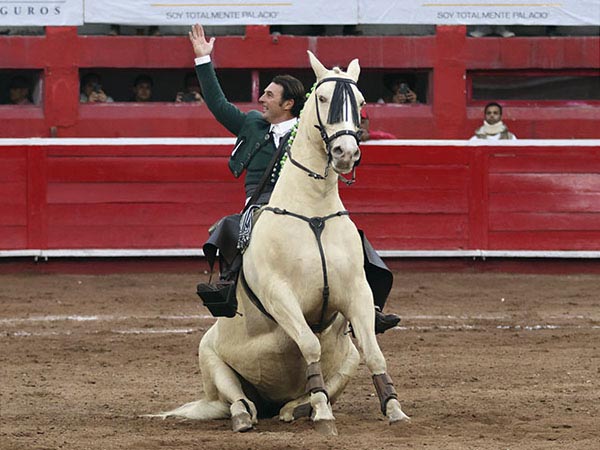 Caracterstico saludo del caballista