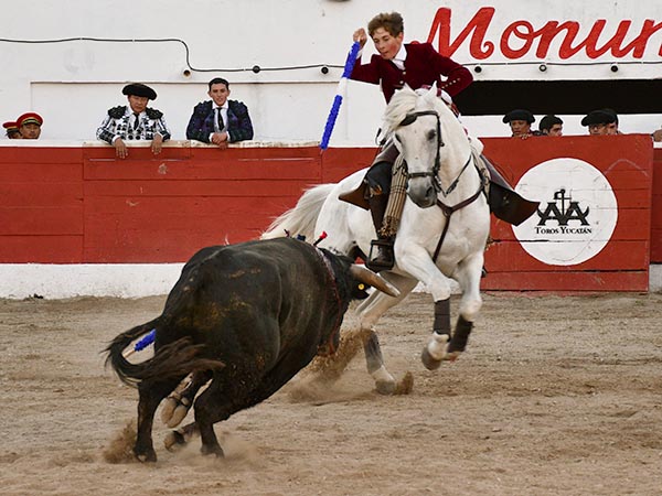Joven torero a caballo