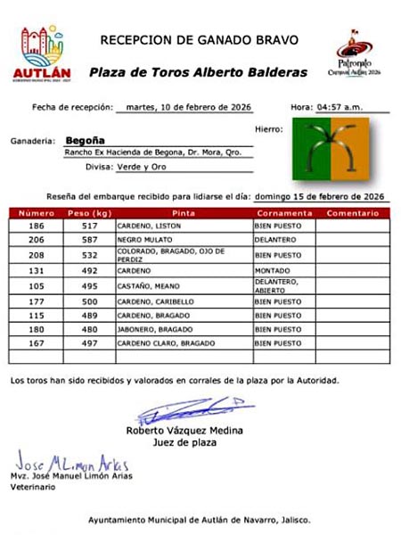 La rese�a de los toros de Bego�a