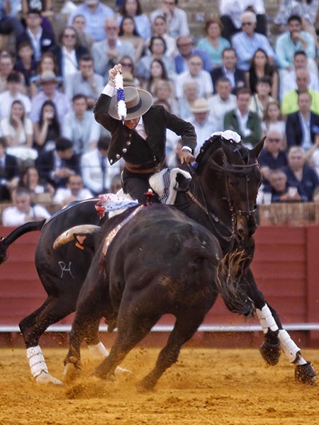 Banderilla larga, al estribo