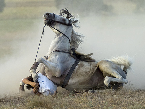 Cerca de sufrir el accidente