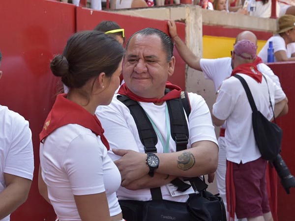 Miriam y el artista Manolo Briones