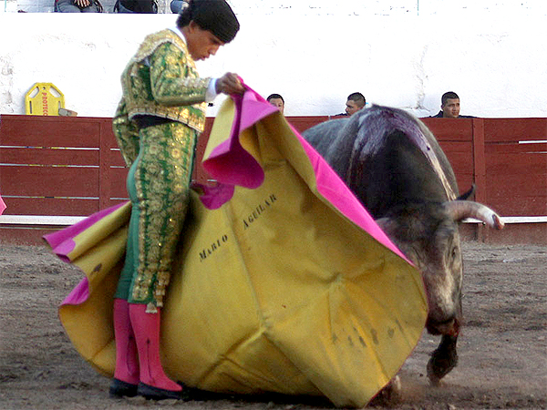 Mario Aguilar, recibiendo