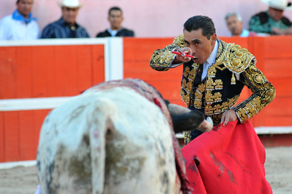 Perfil�ndose con la espada