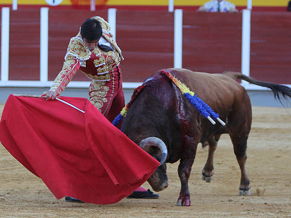 Muleta rozando la arena