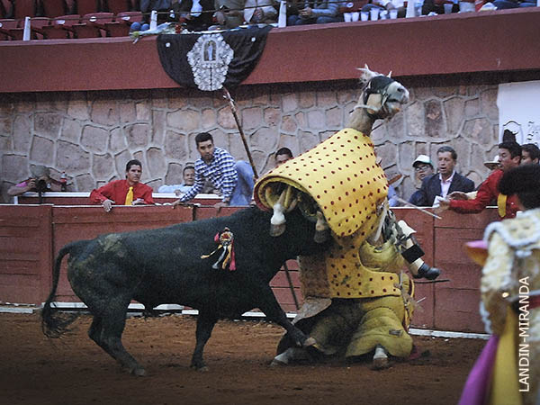 Espectacular tumbo del lancero